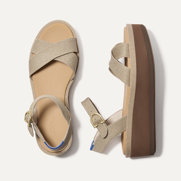Rothy's The Criss–Cross Lightweight Wedge Sandal - Aurora Size 8